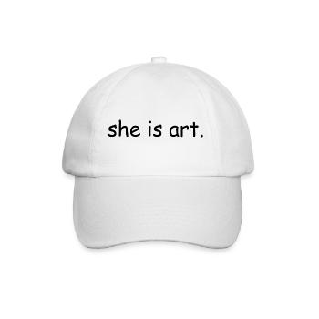 She is art - Baseballkappe - Weiß/Weiß - Vorne
