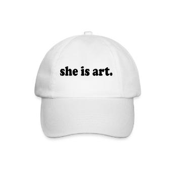 She is art - Baseballkappe - Weiß/Weiß - Vorne