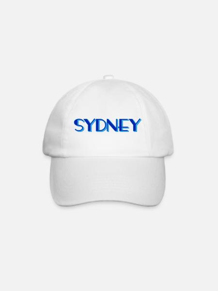 Sydney Schriftzug – Modernes Städte Design - Baseballkappe - Weiß/Weiß