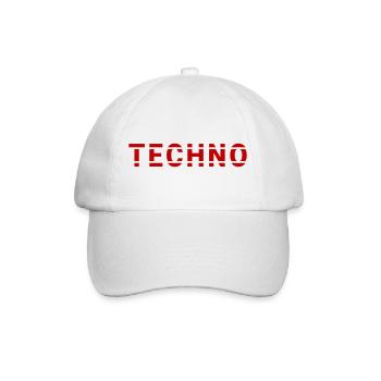 Techno Schriftzug Design für Raver und Electro - Baseballkappe - Weiß/Weiß - Vorne
