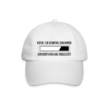 Shirt Damen - Sprüche Statement mit Spruch Kritik - Baseballkappe - Weiß/Weiß - Vorne