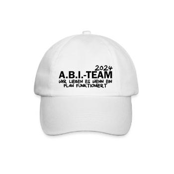 Abi Team 2024 Abimotto - Baseballkappe - Weiß/Weiß - Vorne