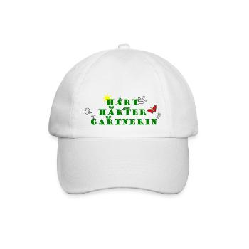 Hart, Härter, Gärtnerin - Baseballkappe - Weiß/Weiß - Vorne