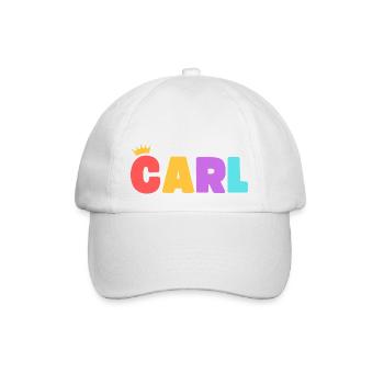 Carl! Personalisierbar - Baseballkappe - Weiß/Weiß - Vorne