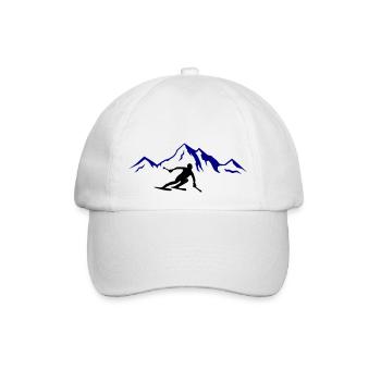 ski berge 02 - Baseballkappe - Weiß/Weiß - Vorne