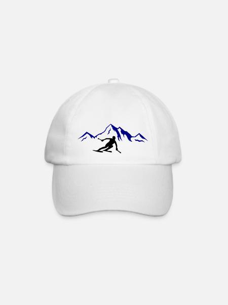 ski berge 02 - Baseballkappe - Weiß/Weiß