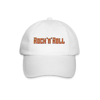 Rock 'n' Roll Schriftzug (3D / 3C) - Baseballkappe - Weiß/Weiß - Vorne