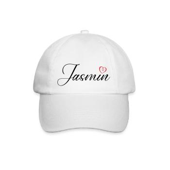 jasmin name herz - Baseballkappe - Weiß/Weiß - Vorne