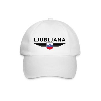 Trendiges Ljubljana Design - Baseballkappe - Weiß/Weiß - Vorne