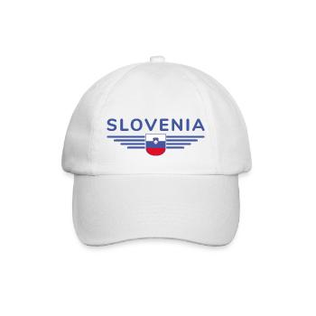 Stylisches Slowenien Design - Baseballkappe - Weiß/Weiß - Vorne