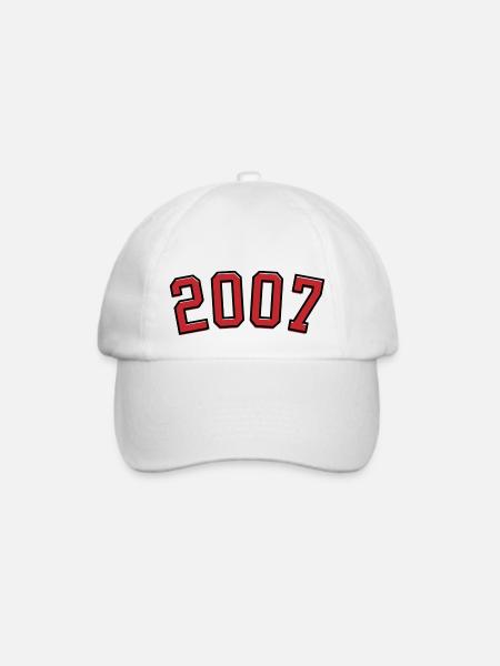 Jahrgang Sport 2007 - Baseballkappe - Weiß/Weiß