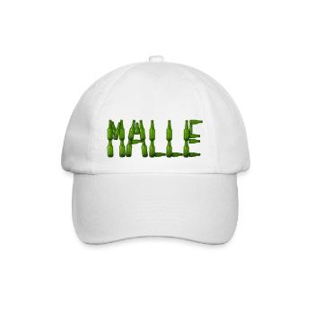 Malle aus Flaschen geschrieben - Baseballkappe - Weiß/Weiß - Vorne