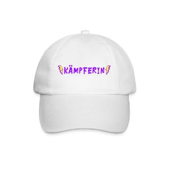 Kämpferin - Glücksbringer - positive Vibes - Baseballkappe - Weiß/Weiß - Vorne