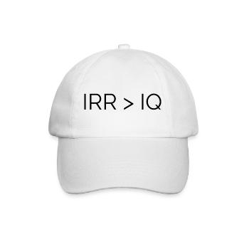 IRR > IQ T shirt für alle Finance Bros - Baseballkappe - Weiß/Weiß - Vorne