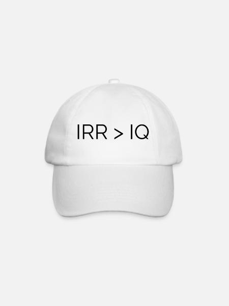 IRR > IQ T shirt für alle Finance Bros - Baseballkappe - Weiß/Weiß