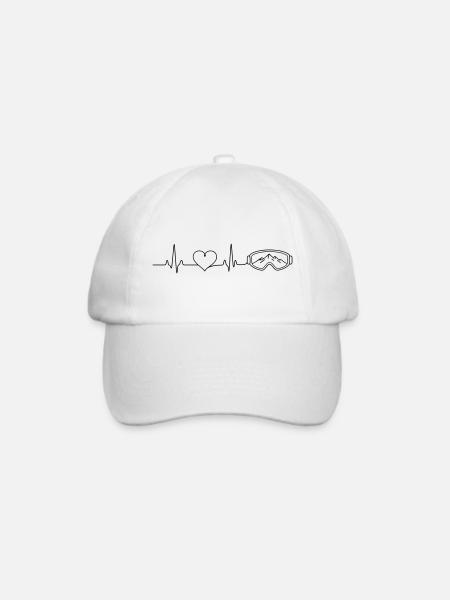 Skibrille Puls Herz - Baseballkappe - Weiß/Weiß