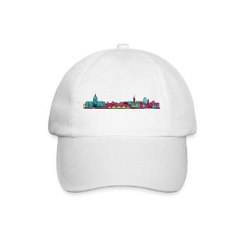 Toulouse City Skyline Basilique Linienzeichnung - Baseballkappe - Weiß/Weiß - Vorne