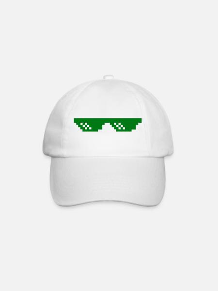 Grünes Pixelmuster mit Kontrastblöcken - Baseballkappe - Weiß/Weiß