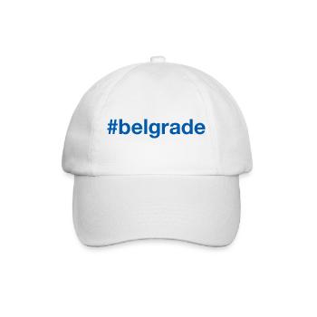 Belgrade Serbia Belgrad Serbien Hashtag - Baseballkappe - Weiß/Weiß - Vorne