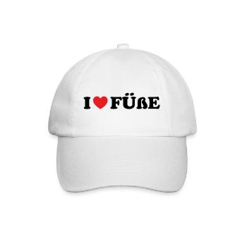 I Love Füsse Lutschen Fuß Fetisch Ich Liebe Füsse  - Baseballkappe - Weiß/Weiß - Vorne