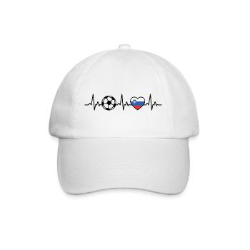 Slowenien Fußball Herzschlag Slowenien - Baseballkappe - Weiß/Weiß - Vorne