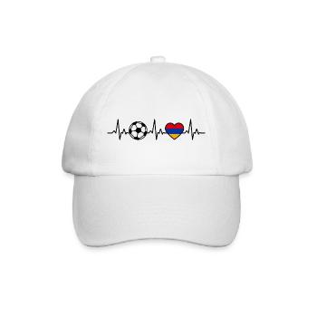Armenien Fußball Herzschlag Armenien Armenia - Baseballkappe - Weiß/Weiß - Vorne