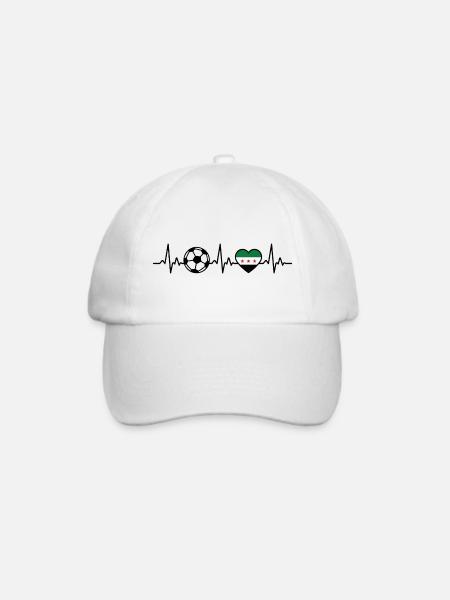 Syrien Fußball Herzschlag Syrien - Baseballkappe - Weiß/Weiß