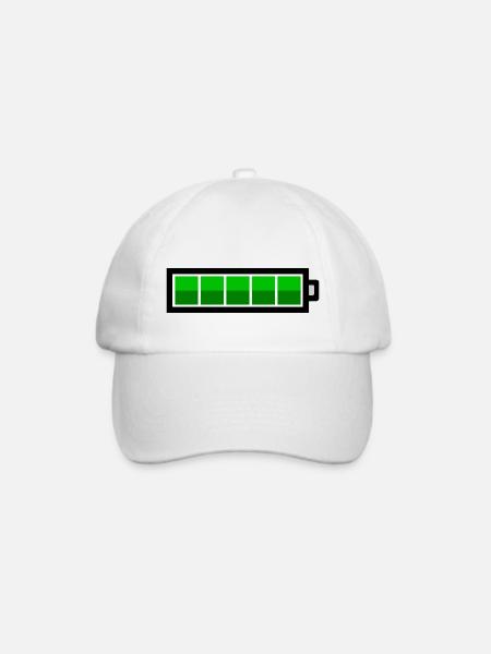 vollem Akku - Baseballkappe - Weiß/Weiß