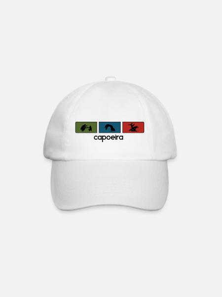 Capoeira Tricolor Black Outline - Baseballkappe - Weiß/Weiß