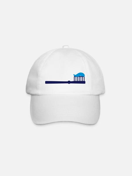 Zahnbürste - Zähne - Baseballkappe - Weiß/Weiß