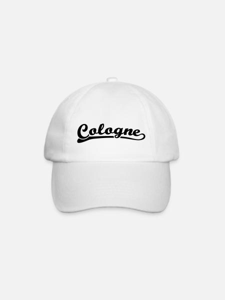 Cologne Schrift Retro - Baseballkappe - Weiß/Weiß