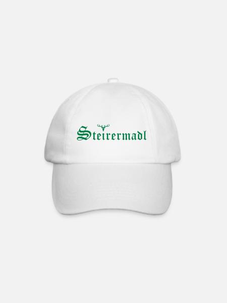 Steirermadl mit Hirsch - Baseballkappe - Weiß/Weiß