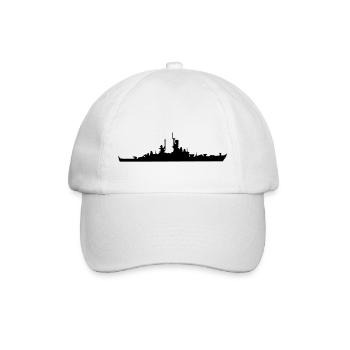 Vector Navy Kriegsschiff Silhouette - Baseballkappe - Weiß/Weiß - Vorne