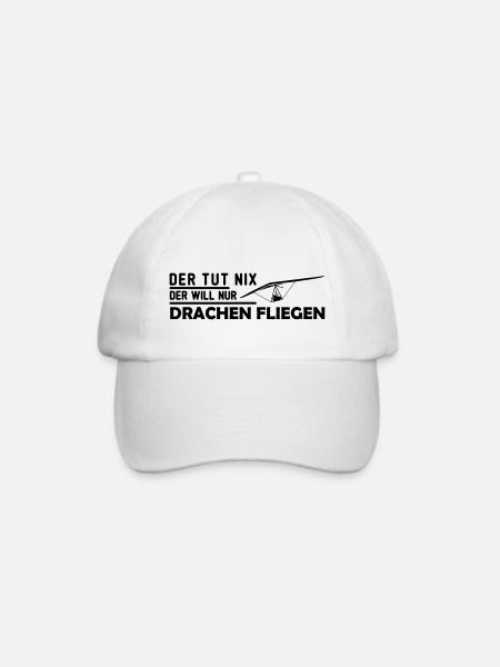 der will nur hängegleiten Geschenk - Baseballkappe - Weiß/Weiß