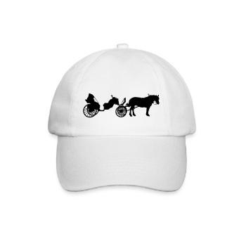 Kutsche mit Pferd - Baseballkappe - Weiß/Weiß - Vorne