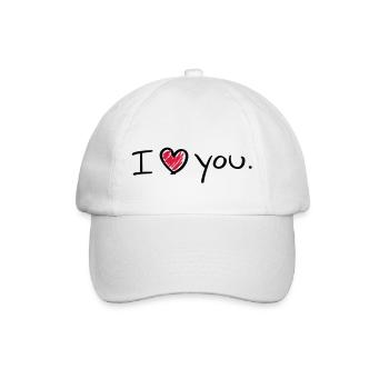 i_love_you_a__f2 - Baseballkappe - Weiß/Weiß - Vorne