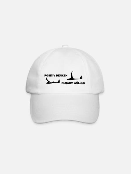 Positiv Segelflieger Geschenk - Baseballkappe - Weiß/Weiß