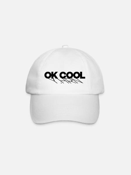 ok cool T-Shirt - Baseballkappe - Weiß/Weiß