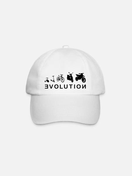 Evolution Biker 1- Motorrad Cross Enduro - Baseballkappe - Weiß/Weiß