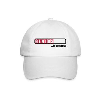 Genius in progress - Baseballkappe - Weiß/Weiß - Vorne