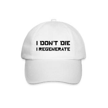 I don't die I regenerate (Doctor Who) - Baseballkappe - Weiß/Weiß - Vorne