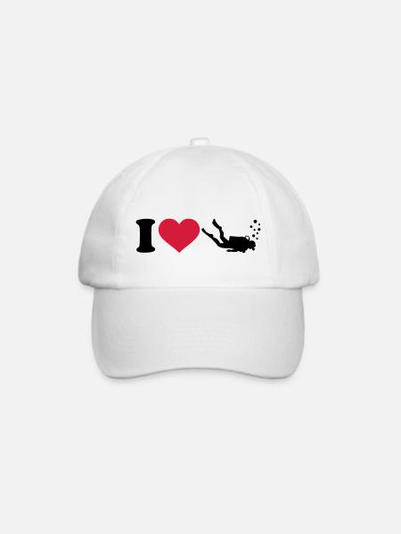 Tauchen - Baseballkappe - Weiß/Weiß