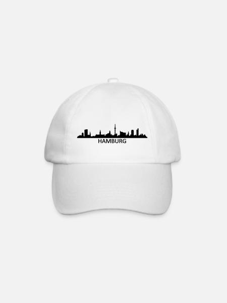 Skyline Hamburg Name - Baseballkappe - Weiß/Weiß