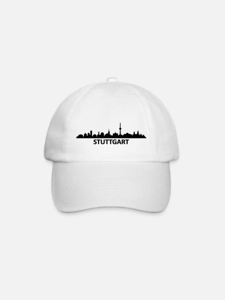 Skyline Stuttgart Name - Baseballkappe - Weiß/Weiß