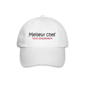 Meilleur chef tout simplement - Baseballkappe - Weiß/Weiß - Vorne