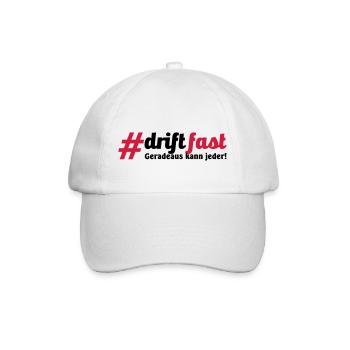 Drift Fast, geradeaus kann jeder - Baseballkappe - Weiß/Weiß - Vorne