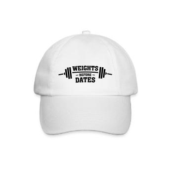 Weights Before Dates - Baseballkappe - Weiß/Weiß - Vorne