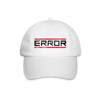 rote balken kratzer geek error computer download n - Baseballkappe - Weiß/Weiß - Vorne