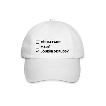 Rugby / Rugbyman / Sport / Fighter / Fight - Baseballkappe - Weiß/Weiß - Vorne