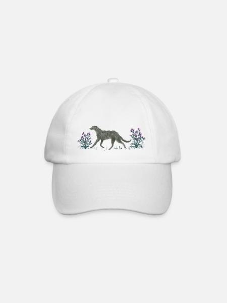 Deerhound und Disteln - Baseballkappe - Weiß/Weiß